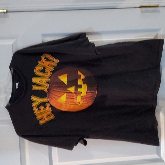 Halloween Pumpkin Hey Jack  Jack-o-lantern Cotton Graphic T-Shirt Sz 2XL - Picture 2 of 8